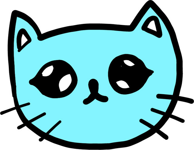 卡通蓝色小猫素材