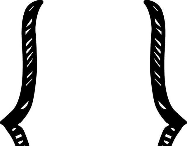 黑色手绘大括号矢量图