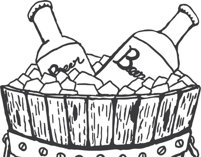 黑色手绘啤酒素材