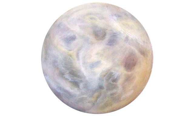 彩色绘画圆球月球素材