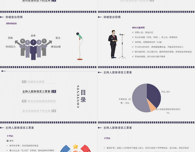 蓝色商务风主持人培训课程成就主持人PPT模板