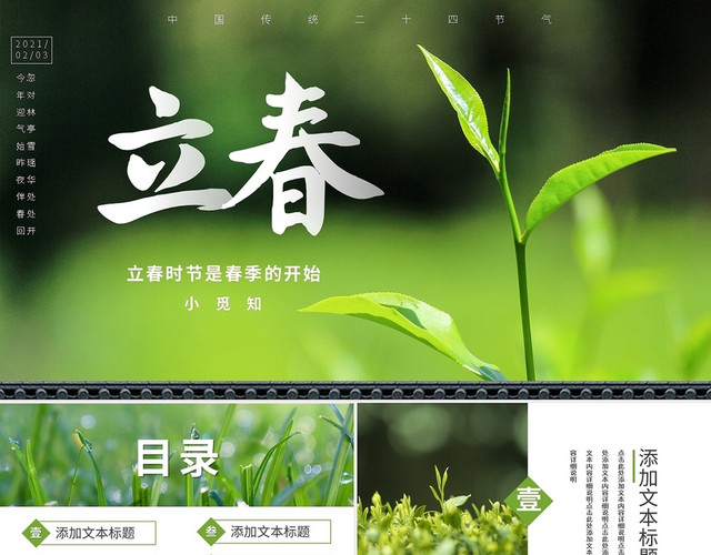 简约立春时节是春季的开始PPT模板