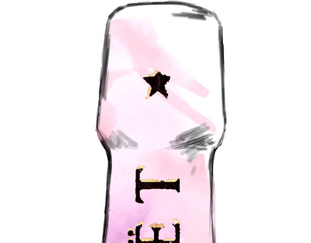 手绘红酒素材