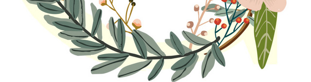 手绘花朵装饰创意字