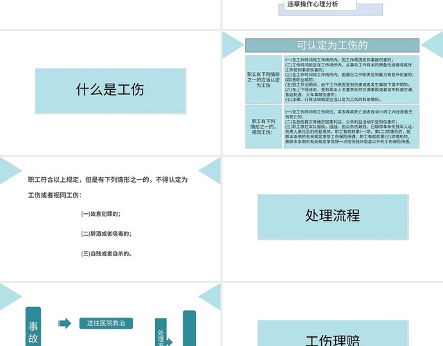 蓝色简约风说课课件工伤知识普及PPT模板