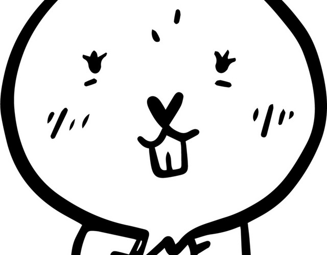 手绘卡通兔子头部素材