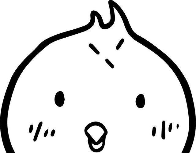 手绘卡通小鸡头部素材