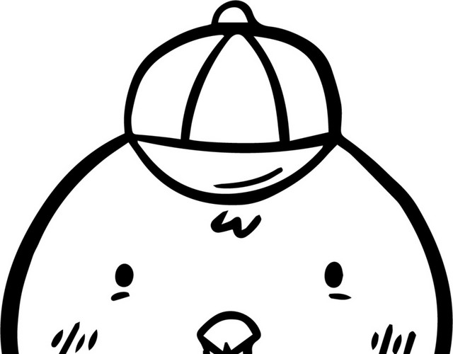 手绘卡通小鸡头部素材
