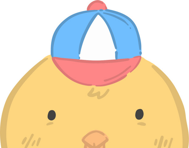 手绘卡通小鸡头部素材
