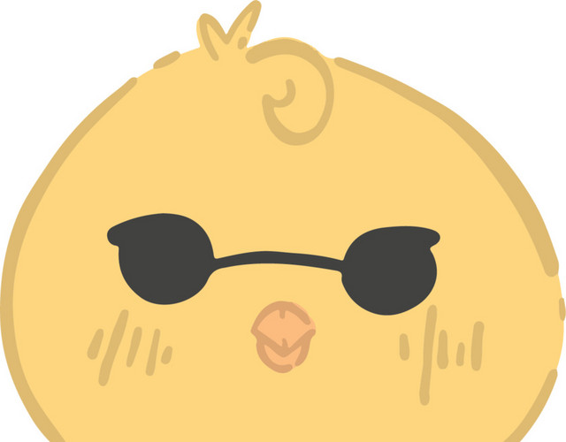 手绘卡通小鸡头部素材