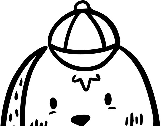 手绘卡通小狗头部素材