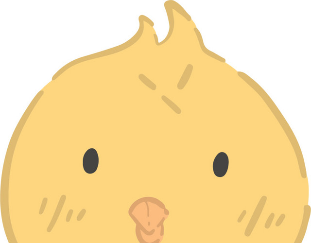 手绘卡通小鸡头部素材