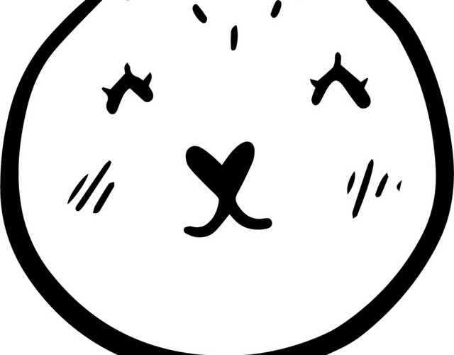 手绘卡通兔子头部素材