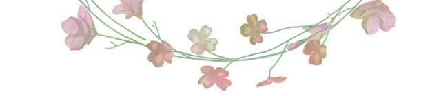 彩色手绘植物花环水彩插画