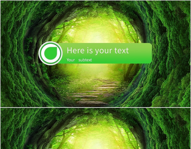 绿色微粒体风梦幻森林标题页PPT字幕