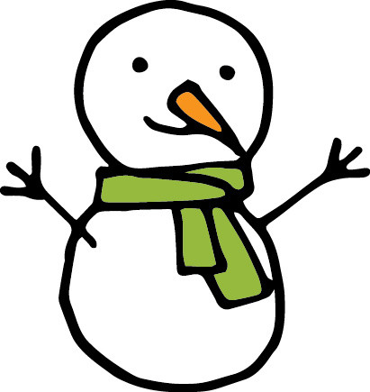 彩色卡通圣诞节雪人手绘插画素材