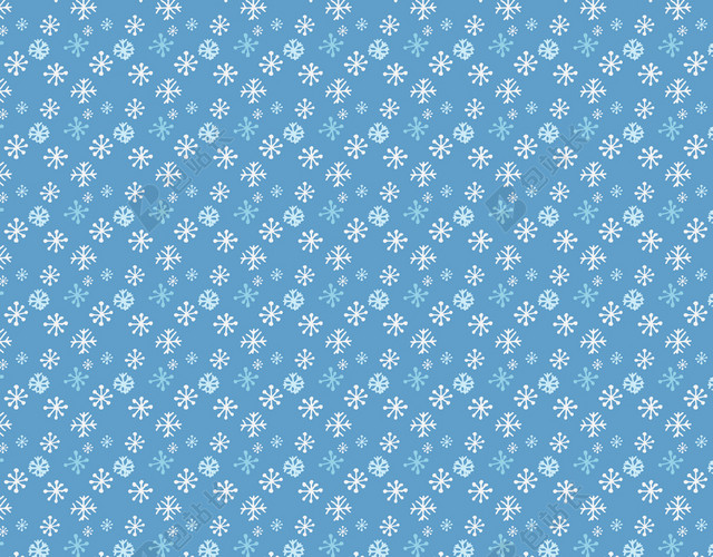 蓝色卡通雪花插画背景素材