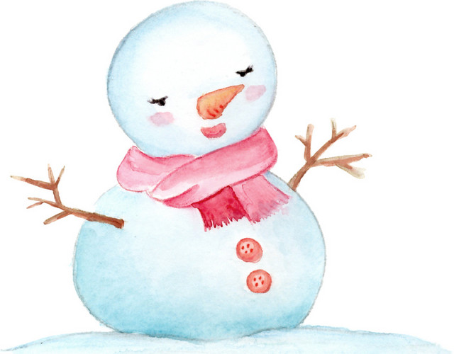 手绘卡通雪人素材