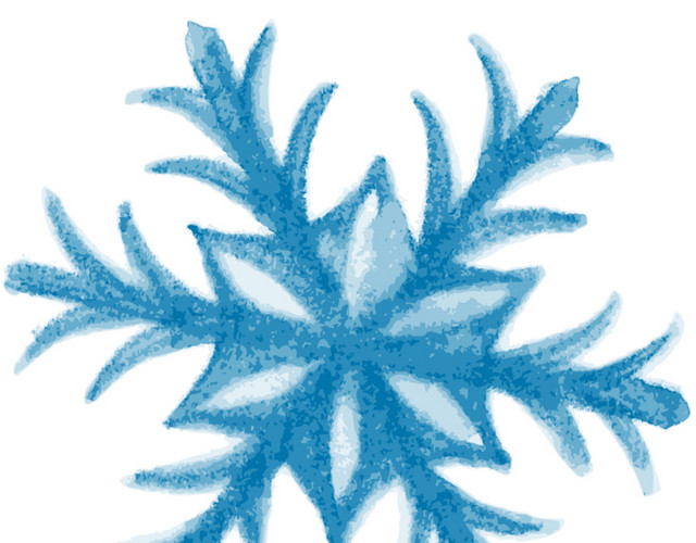 手绘卡通雪花素材