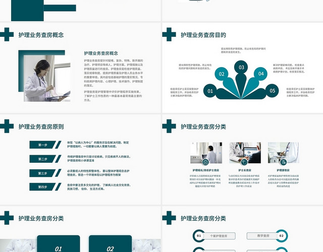 绿色简洁医疗护理查房