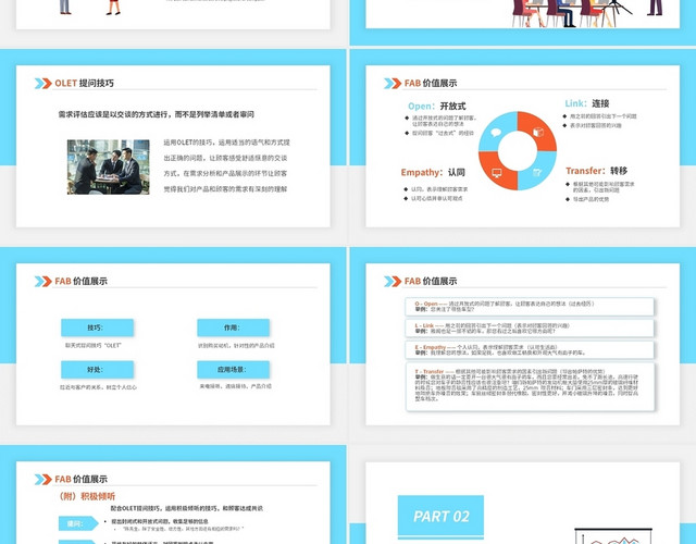 蓝色商务简约企业销售话术与技巧培训PPT