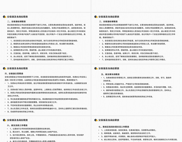 白色简洁风安保人员服务规范PPT模板