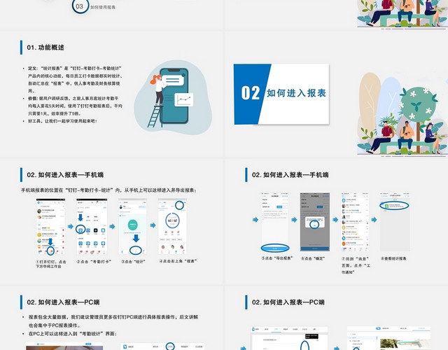 白色简洁插画风钉钉管理员使用教程培训PPT模板