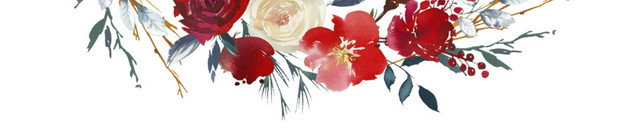 花叶花朵彩墨花环素材
