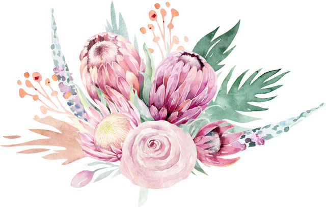 手绘卡通花束素材