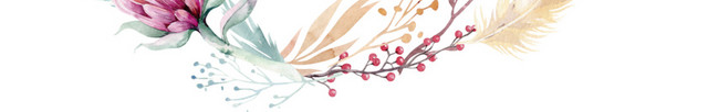 彩色花叶花环素材