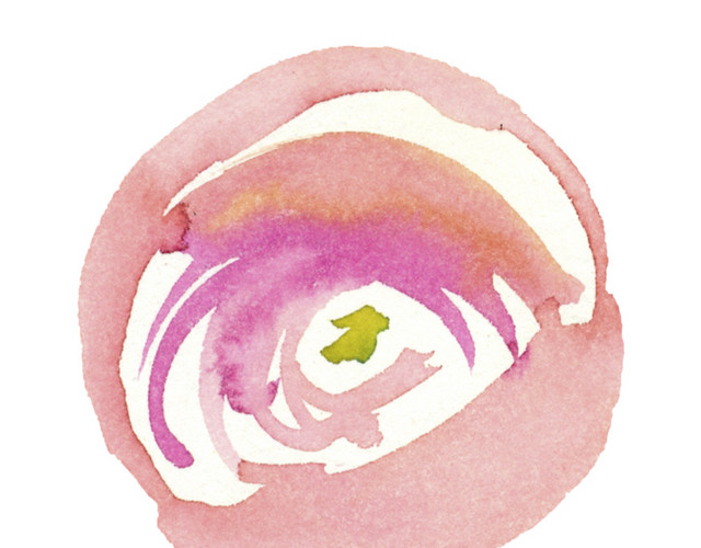粉色手绘水彩花素材