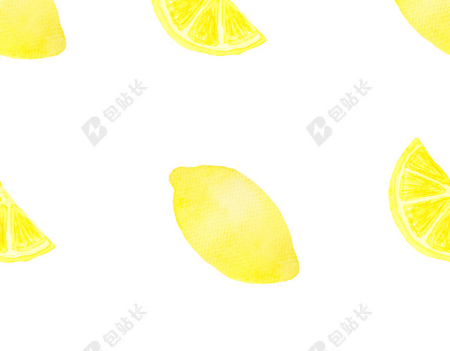 黄色清新柠檬水彩插画背景素材