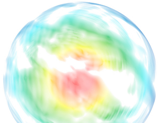 彩色渐变纹理泡泡水彩插画素材