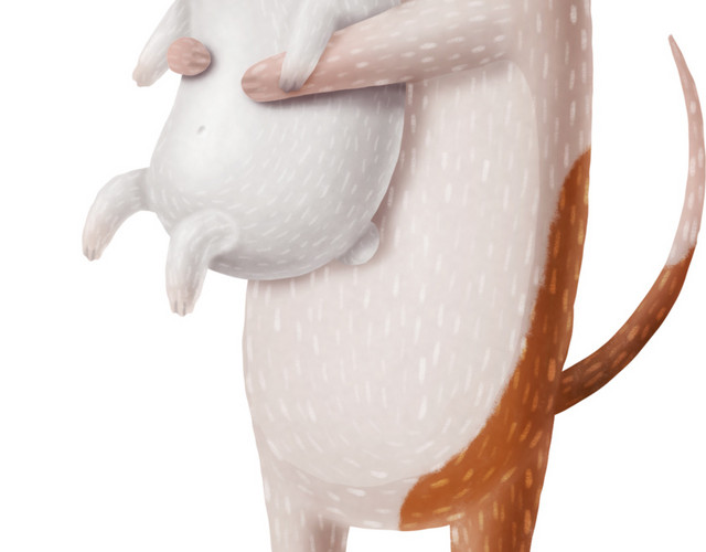彩色卡通袋鼠插画素材