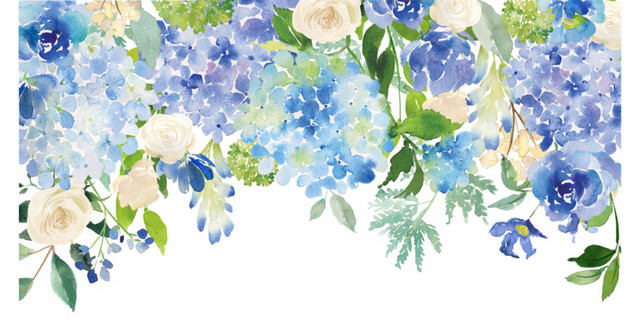彩色手绘花朵水彩插画装饰素材