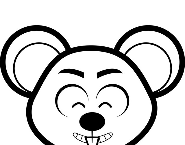 黑白卡通老鼠免抠素材