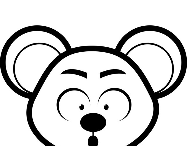 黑白卡通老鼠表情包免抠素材