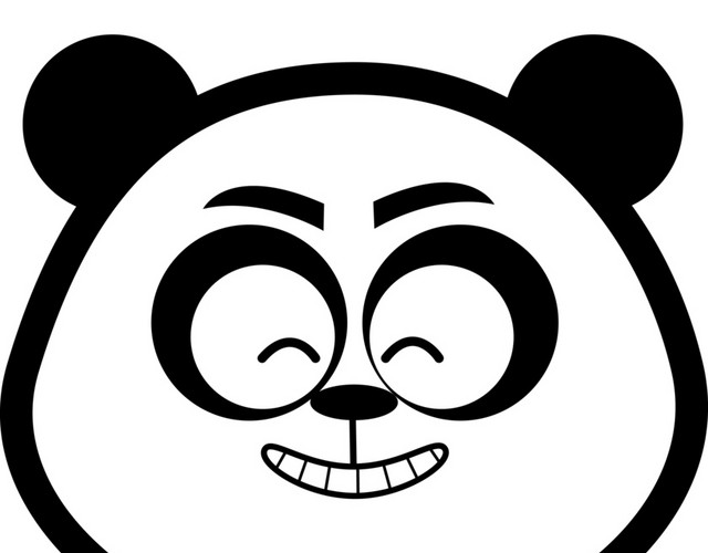 黑白熊猫表情包免抠素材