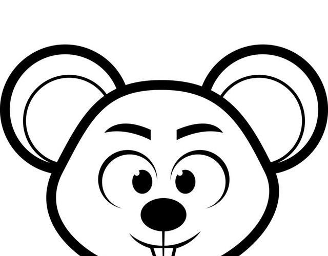 黑白卡通老鼠免抠素材