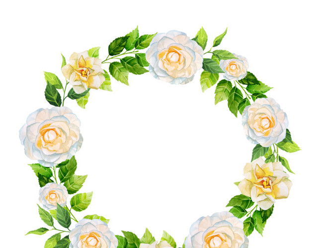 黄色花朵花圈装饰