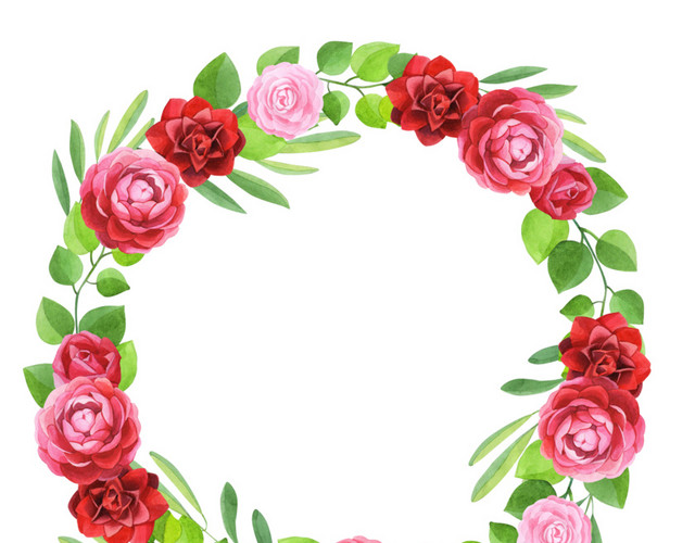 红色玫瑰花花圈装饰