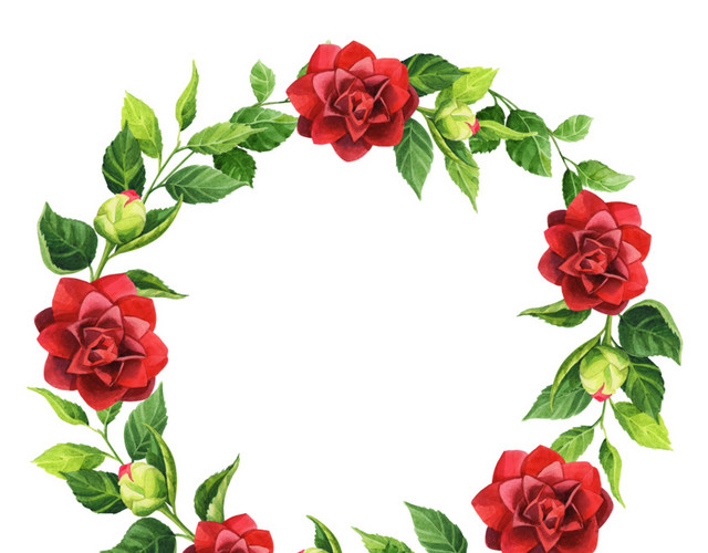 红色玫瑰花花圈装饰
