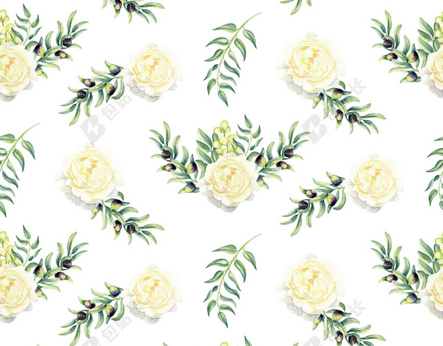水彩植物花卉背景素材