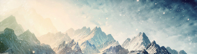 大山 黄昏背景 BANNER