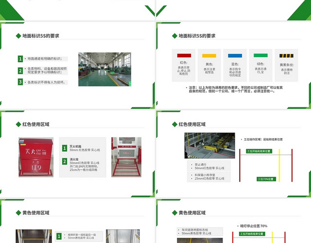 绿色清新简约商务企业5S图例集简化版培训PP