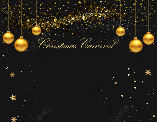 圣诞节麋鹿卡通黑金BANNER