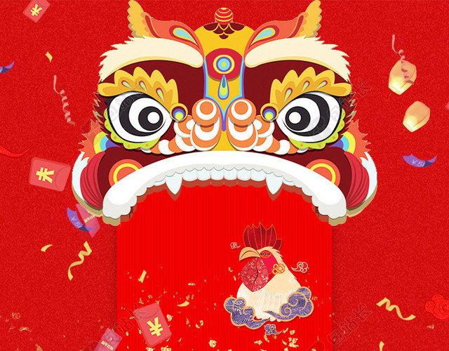 春节除夕夜H5背景PSD源文件分层下载