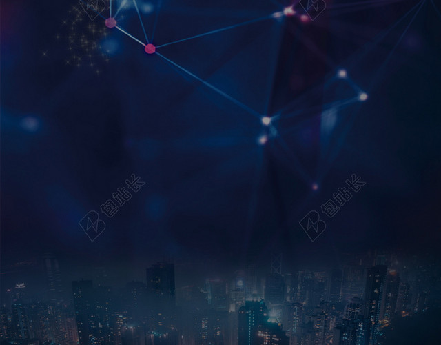 蓝色线条白点海报背景