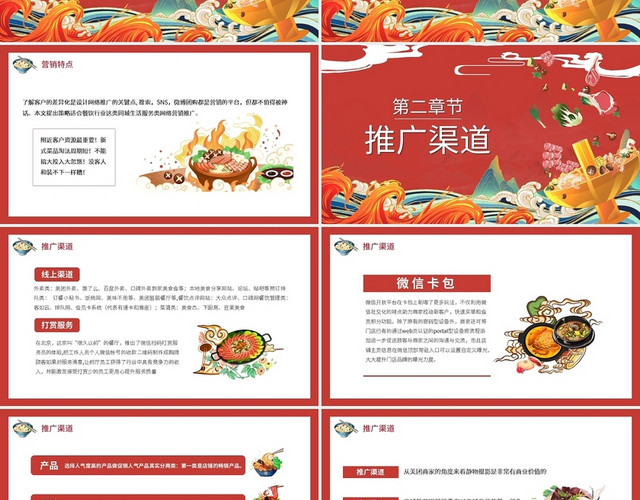 国潮餐饮行业营销策略PPT模板