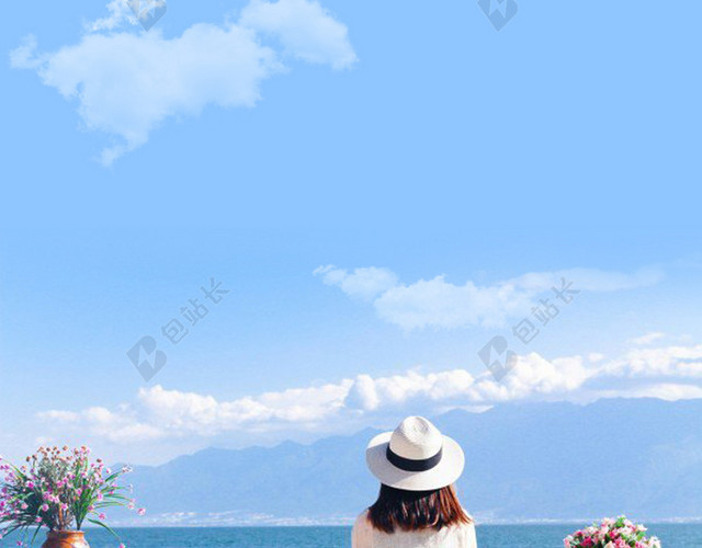 蓝色天空摄影风景旅游背景